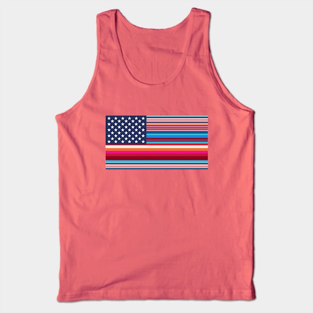 Proud Mexican American // Serape American Flag // USA Serape Tank Top by Now Boarding